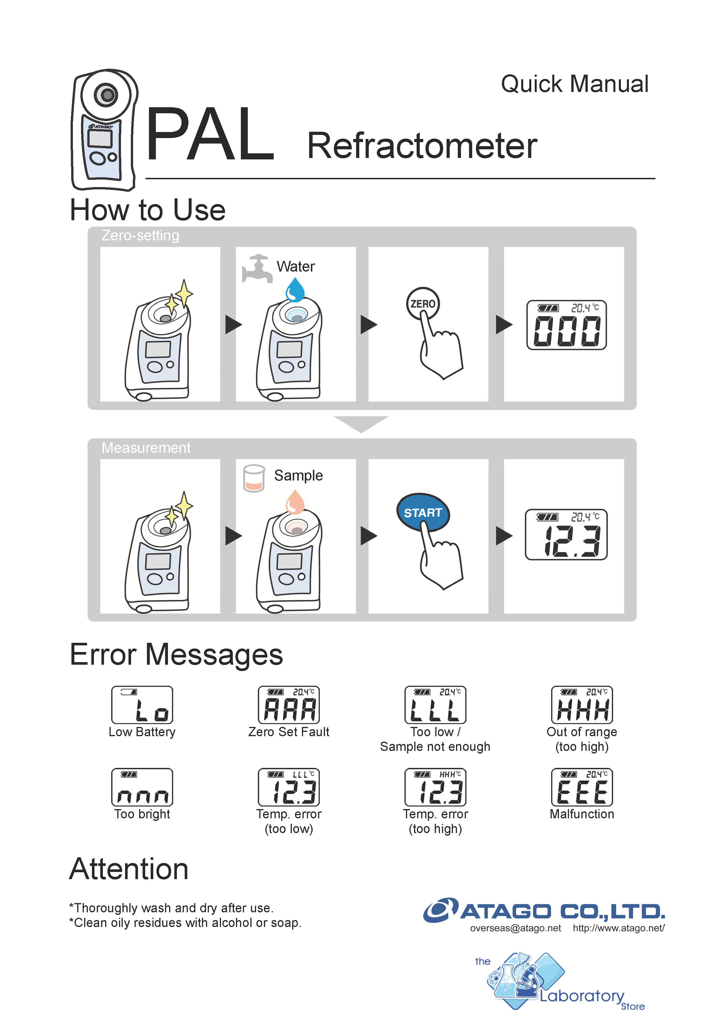 Atago PAL Series Brix Refractometers In Stock From £240.00